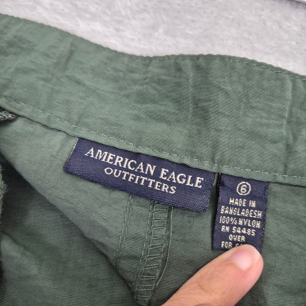 American Eagle Cargo Maxi Performance Green Nylon Skirt Piping Womens 6 (30) M - Picture 3 of 14